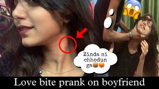 Love Bite 💋Prank on Boyfriend 😱  He is thinking wrong about me 😢🫣  Maya tara vlogs [upl. by Lait221]