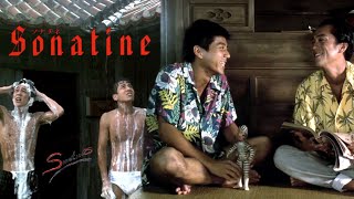 Sonatine Takeshi Kitano  bathing rain scene  escena baño lluvia [upl. by Naget566]