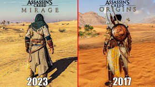 ASSASINS CREED MIRAGE VS ASSASINS CREED ORIGINS Physics amp Detail Comparison 4k60fps [upl. by Brande65]