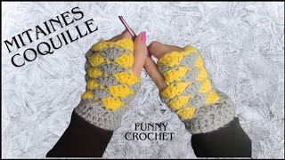 Mitaines quotcoquillesquot au crochet [upl. by Clorinde710]