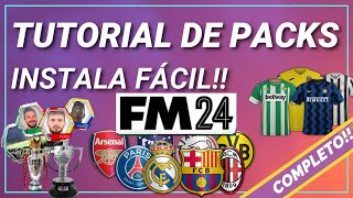 💥 FM24  DESCARGAR E INSTALAR PACKS de CARAS ESCUDOS CAMISETAS NOMBRES en FOOTBALL MANAGER 2024 [upl. by Gisella449]