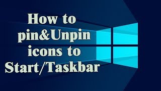 how to pin or unpin icons to start and taskbar [upl. by Nugesulo]