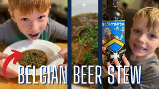 🇧🇪 American Kids Try Carbonnade à la Flamande  Food 157 of 1000 [upl. by Eimiaj]