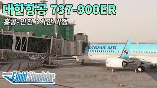 플심 대한항공 737900ER 홍콩인천 3시간 비행  플라이트 시뮬레이터 2020 [upl. by Anitsugua715]