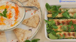 Greek Whipped Feta Dip wYoghurt amp Grilled Asparagus  Σάλτσα Φέτας με Γιαούρτι amp Σπαράγγια Σχάρας [upl. by Donaugh]