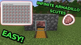 EASIEST 121 AUTOMATIC ARMADILLO SCUTE FARM TUTORIAL in Minecraft Bedrock MCPEXboxPSSwitchPC [upl. by Esirec643]