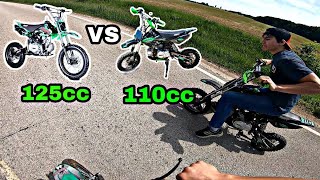 110cc vs 125cc Pit Bike Race  15cc Make ANY Difference Which is FASTER SSR Pit Bikes [upl. by Mcgill265]