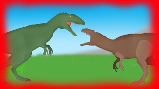 Dinosaurs Cartoons Battles Carcharodontosaurus vs Acrocanthosaurus [upl. by Padriac]