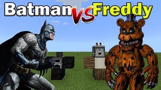 Batman vs Freddy  Minecraft PE [upl. by Crespi]