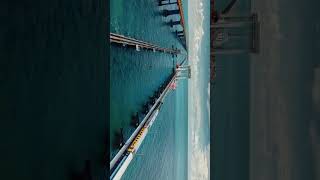 Rameswaram New Pamban Bridge Train Trail pambanbridge pambanisland rameshwarambridge seabridge [upl. by Arihsan]