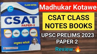 Csat by Madhukar Kotawe Sir  upsc prelims csat class notes book details [upl. by Haimorej]