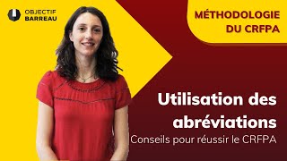 CRFPA  Utilisation des abréviations [upl. by Nnahgem845]