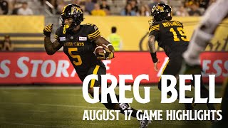 PLAYER HIGHLIGHTS  Greg Bell  Hamilton TigerCats vs Edmonton Elks 170824 [upl. by Cerveny]