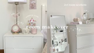 room makeover 8 🏹🕯 unboxing  ikea grocery  coquette room  pink room 🦢 [upl. by Lasiaf744]