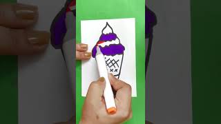 Satisfying  reverse  asmr  drawing  colouring  beautiful ice cream drawing  brush marker [upl. by Offen]