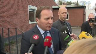 Statsminister Löfven kommenterar terrordådet  Nyheterna TV4 [upl. by Lorilyn]