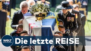 EMOTIONALE ZEREMONIE Prinz Philip auf Schloss Windsor beigesetzt [upl. by Solotsopa]