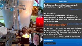 Gedanken zur Herrnhuter Tageslosung am 13 November 2024 [upl. by Denise]