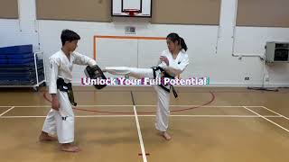 Front leg TKturning kick rear leg TK double Punch Back Kick TK padwork combo [upl. by Artinad]