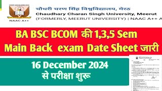 CCS University Exam Date Sheet  CCS exam date sheet 2024  CCS [upl. by Nihcas]