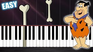 FLINTSTONES THEME SONG  EASY Piano Tutorial by PlutaX [upl. by Daeriam322]