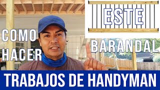 Como Hacer un Barandal con Madera y Tubos en Trabajos de handyman y construccion [upl. by Anilehcim223]