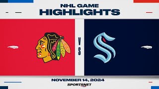 NHL Highlights  Blackhawks vs Kraken  November 14 2024 [upl. by Ariela610]