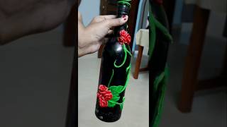 Bottle art  clay bottle diy Lifebeats flowerart craft [upl. by Alviani]