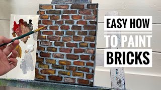 EASY How To Paint A BRICK WALL Step by step For Beginners [upl. by Stafford]