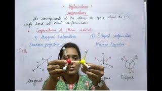 Conformations of Ethane molecule Staggered and Eclipsed [upl. by Cornel]