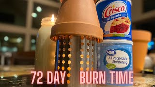 EMERGENCY HEAT and Light for 72 DAYS  Crisco candles  SHTF [upl. by Martynne]