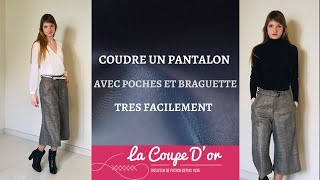 Coudre un pantalon avec braguette et poches à l’italienne avec LA COUPE DOR [upl. by Ressay]