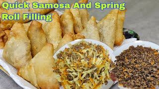 Delicious and Easy Spicy Samosa And Spring Roll Filling Recipe [upl. by Gorman]