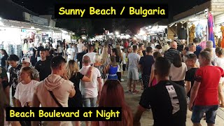 Sunny Beach Bulgaria Beach Boulevard at Night [upl. by Llennahs]