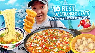 10 BEST amp STRANGEST Carnival Eats in Australia at 2024 Sydney Royal Easter Show  CHINATOWN Noodles [upl. by Elyrrad]