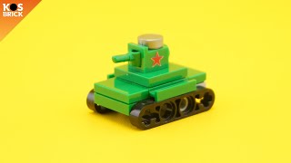 Lego T26 Soviet USSR WW2 Tank Mini Vehicles Tutorial [upl. by Auqinahs]