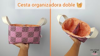 Cesta organizadora doble 🧺 Patrón gratis en la descripción 👇🏻 diy coser [upl. by Sibell]