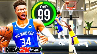 LEGEND GIANNIS ANTETOKOUNMPO BUILD DOMINATES THE COMP STAGE NBA 2K23 [upl. by Giardap]