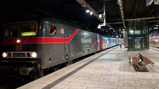 DB 143 3267 mit dem Snälltåget Nachtzug D 300 nach Stockholm  Ausfahrt in Hamburg Hbf [upl. by Jesher]