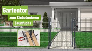 Zaunfuchsde – Montage Gartentor zum Einbetonieren [upl. by Yesnel336]