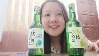 SOJU KOREA  JINRO CHAMISUL AND JINRO GREEN GRAPE REVIEW INDONESIA [upl. by Garvy941]