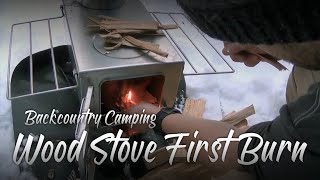 Winter Camping  First Burn on my Winnerwell Woodlander Stove [upl. by Leela]