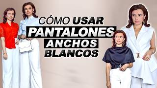 ¿QUE TIPO DE BLUSAS USAR CON PANTALONES ANCHOS BLANCOS [upl. by Dimitri313]