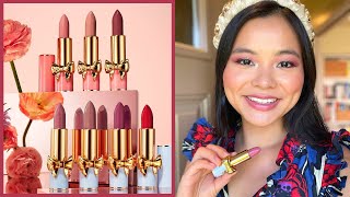 PAT MCGRATH SatinAllure Lipsticks  Venusian Peach Negligée amp Veiled Rose w Comparison Swatches [upl. by Yanat]