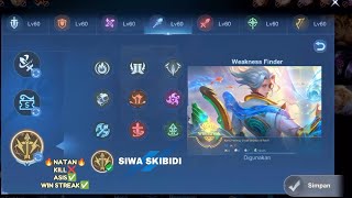 TRIK PAKAI HERO NATAN SIWA SKIBIDI TOP GLOBAL MOBILE LEGENDS [upl. by Nolat]