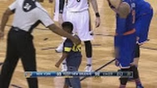 Kid Runs Onto Court To Hug Carmelo Anthony  NBA Respect Moment [upl. by Sheply410]