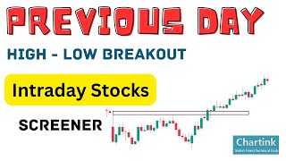 Previous Day Range Breakout Screener🔥 Chartink Screener  Intraday Stocks Selection [upl. by Heid]