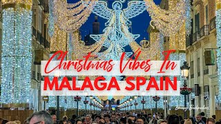 Malaga at Christmas including the famous Light Show [upl. by Anilram690]