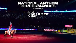 The 2024 WranglerNFR Round 3 National Anthem presented by RMEF – Kristi Noem amp Mary Millben [upl. by Arbed]