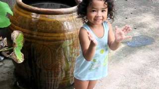 little girl play fish pool [upl. by Ailecara]